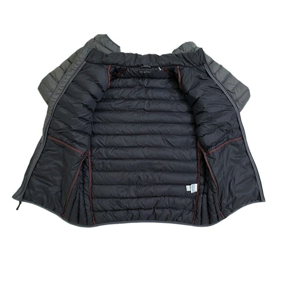 Calvin Klein Men Large Packable Premium Down Lightweight Puffer Jacket Zip Gray - Picture 4 of 9